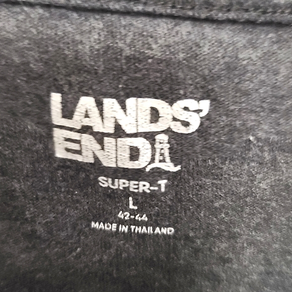 Lands' End Men's Charcoal Short Sleeve Tee - Picture 2 of 2